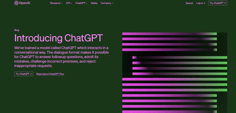ChatGPT公式ホームページ